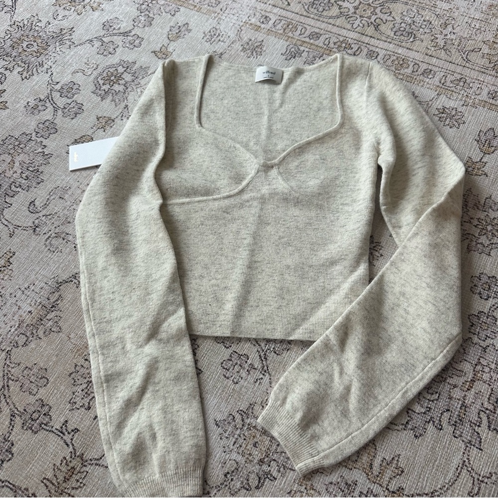 NWT Wilfred Greer Knit Top in Heather Birch